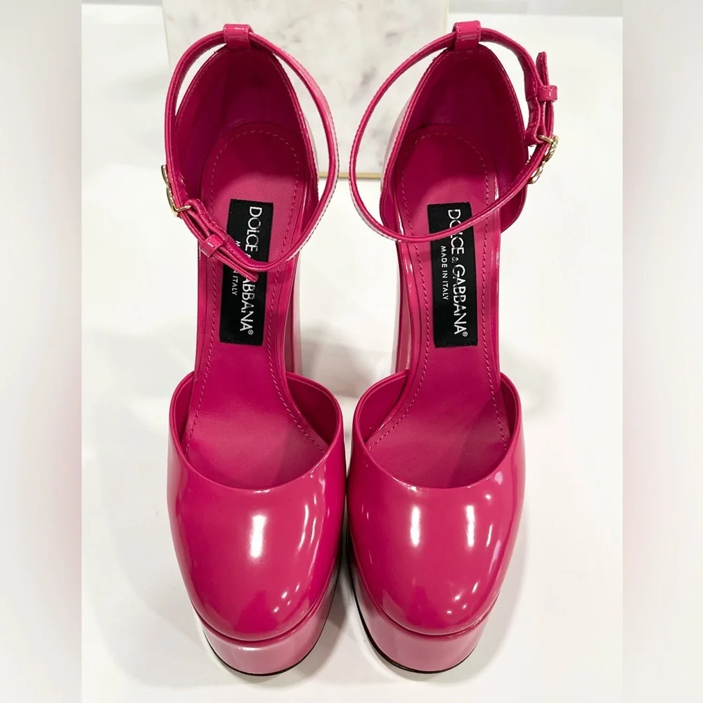 Dolce and Gabbana Polished calfskin platform Pumps